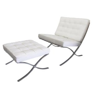 Barcelona Chair and Footstool by Mies Van Der Rohe